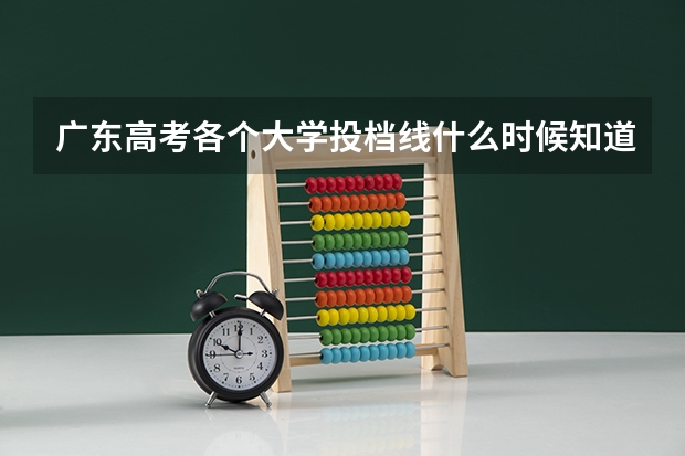 广东高考各个大学投档线什么时候知道？