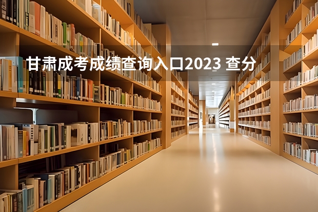 甘肃成考成绩查询入口2023 查分通道是什么？