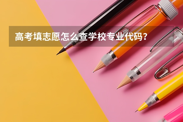 高考填志愿怎么查学校专业代码？