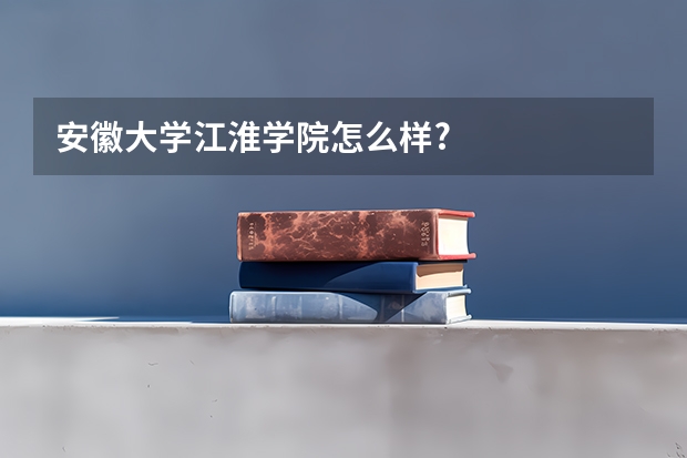 安徽大学江淮学院怎么样?