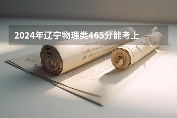 2024年辽宁物理类465分能考上什么大学？