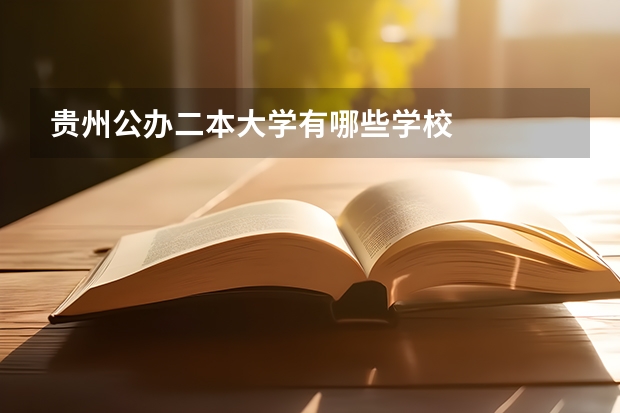 贵州公办二本大学有哪些学校